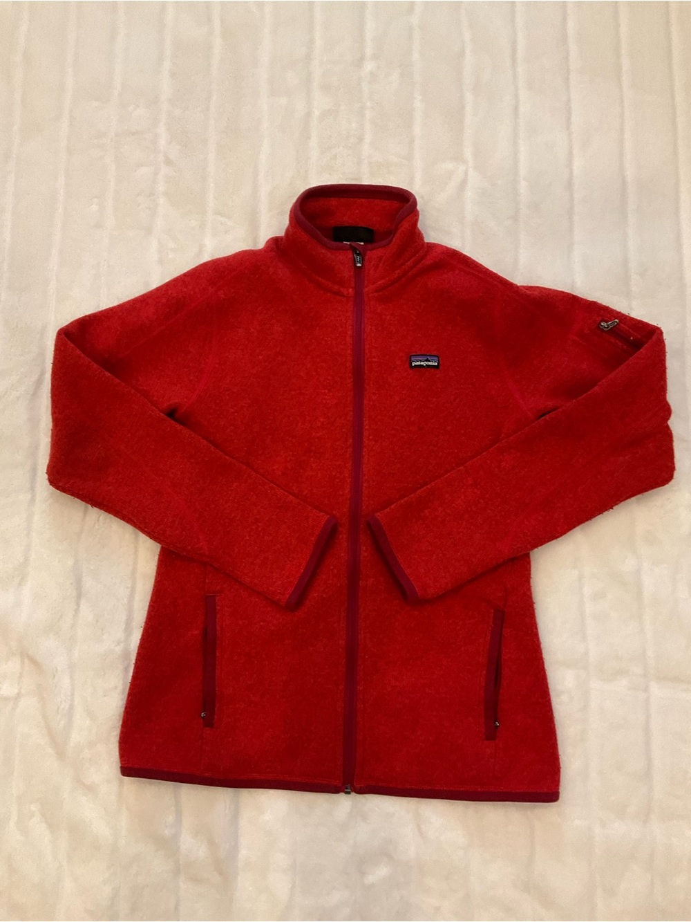 Patagonia Women's Red Teddy Fleece Zip Jacket